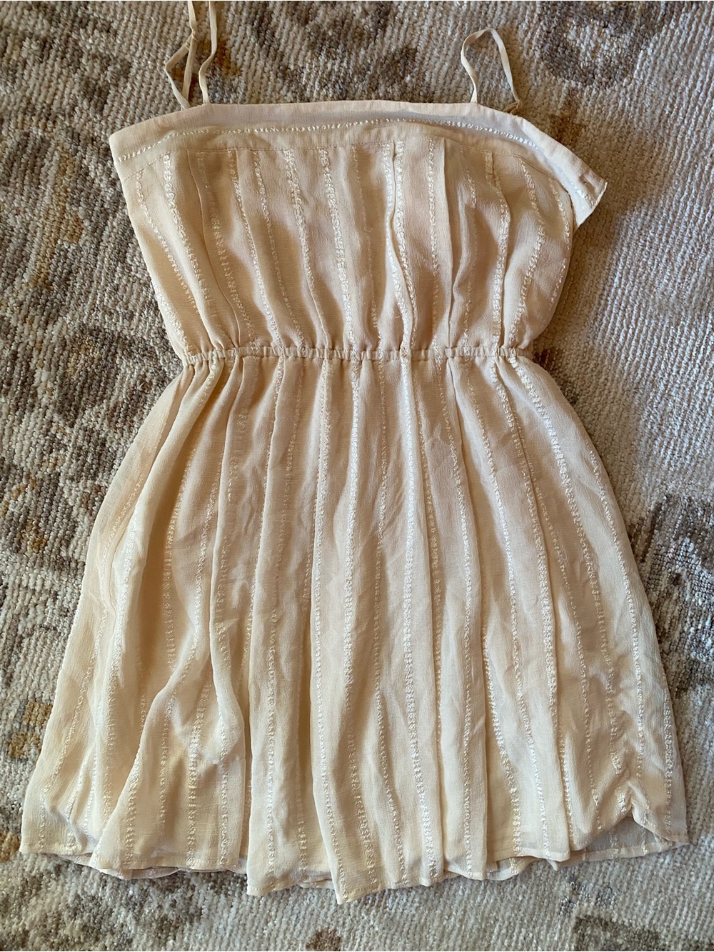 Babydoll Cream Spaghetti-Strap Summer Dress